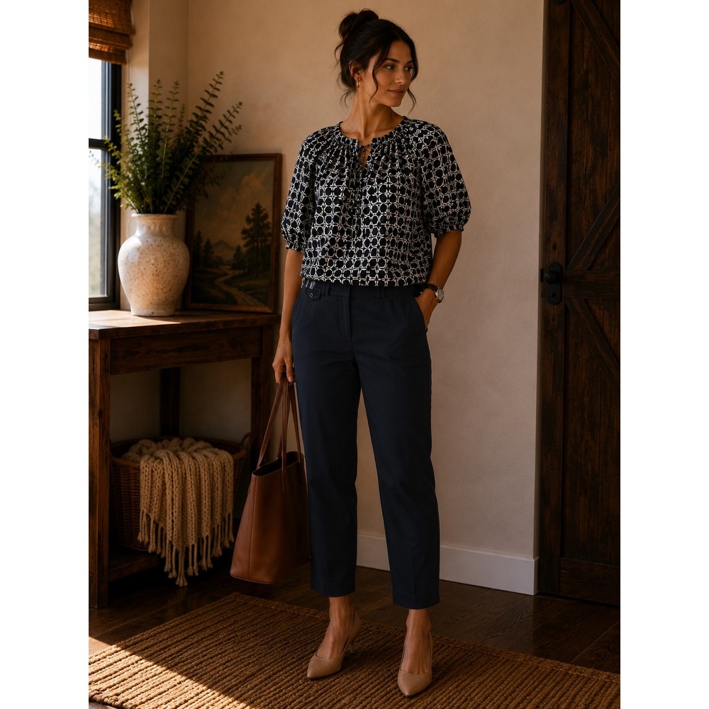 Ann Taylor Loft Petites Julie Cropped Black Pants Size 00P Officecore Trousers